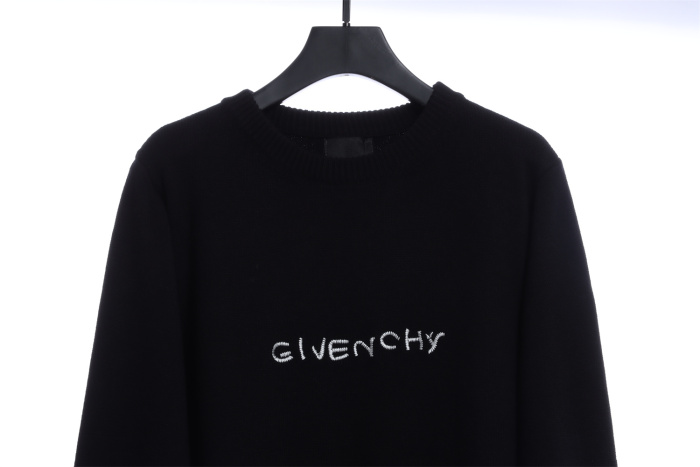 G!V3NCHY small letter embroidered crew neck sweater