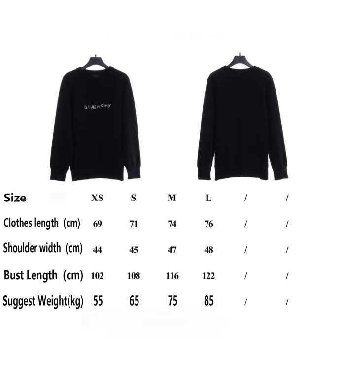 G!V3NCHY small letter embroidered crew neck sweater