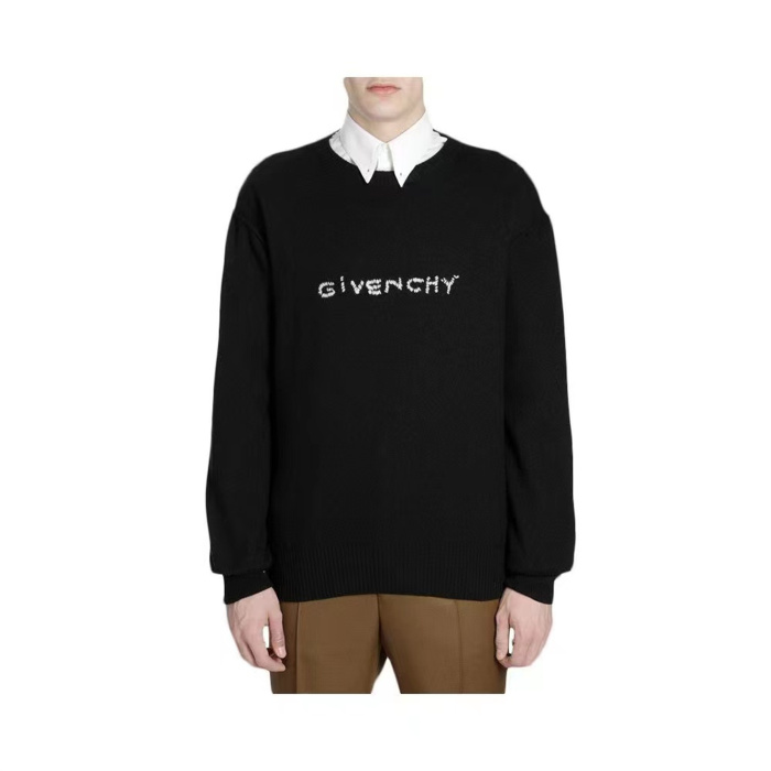 G!V3NCHY small letter embroidered crew neck sweater