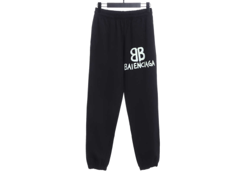 Balenc1aga Double B Luminous Print Trousers