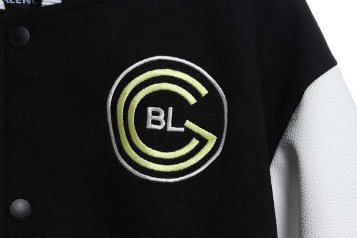 Balenc1aga towel embroidered baseball jacket