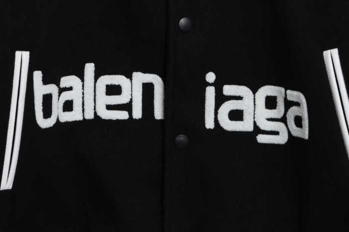 Balenc1aga towel embroidered baseball jacket