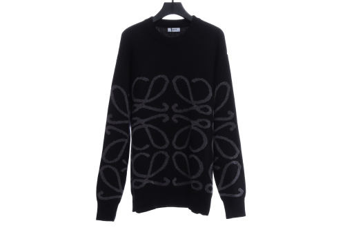 LOEVVE 22SS autumn and winter new round neck jacquard wool sweater