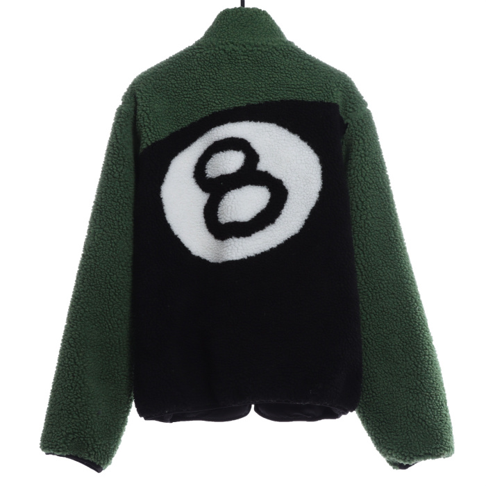 Stussy 22FW Black 8 Lamb Wool Reversible Jacket