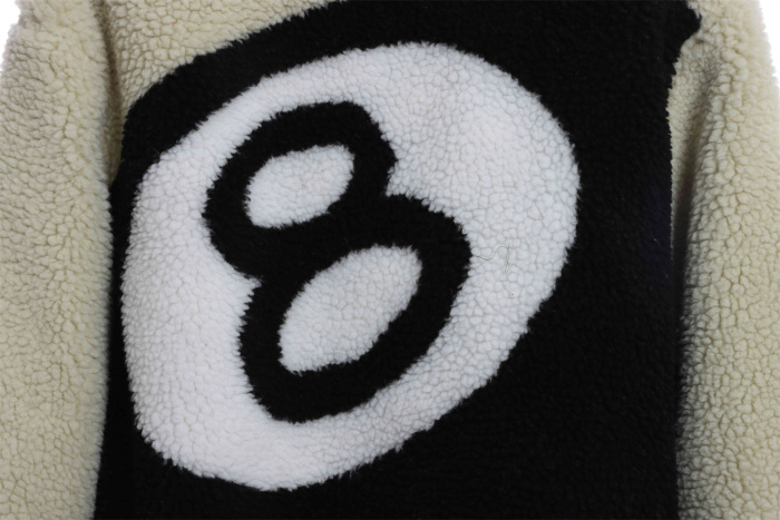 Stussy 22FW Black 8 Lamb Wool Reversible Jacket