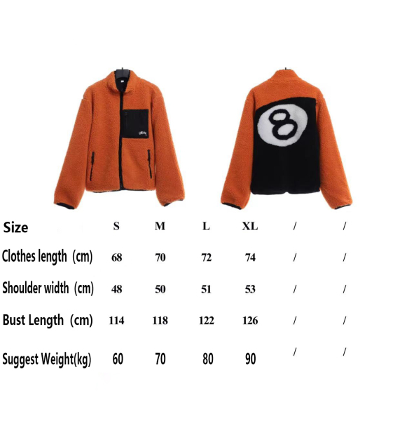 Stussy 22FW Black 8 Lamb Wool Reversible Jacket