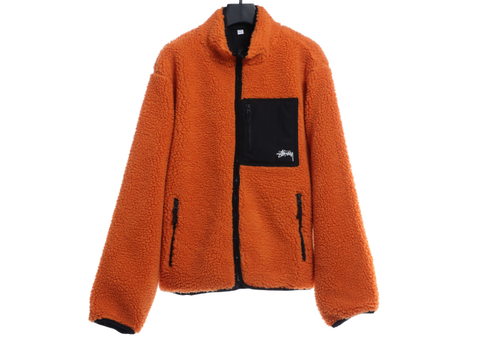 Stussy 22FW Black 8 Lamb Wool Reversible Jacket