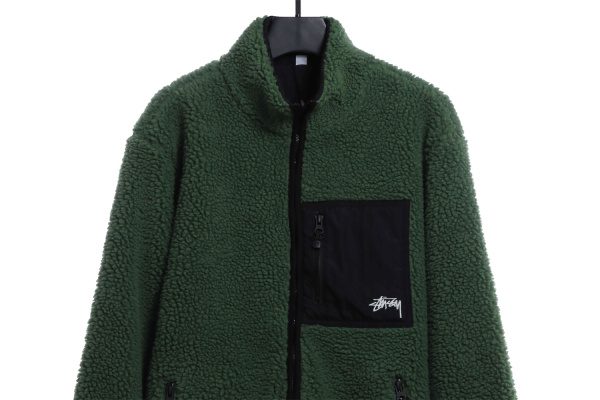 Stussy 22FW Black 8 Lamb Wool Reversible Jacket