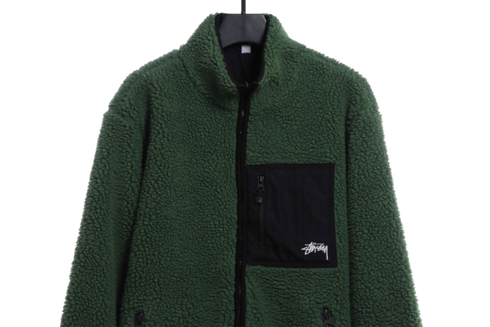 Stussy 22FW Black 8 Lamb Wool Reversible Jacket