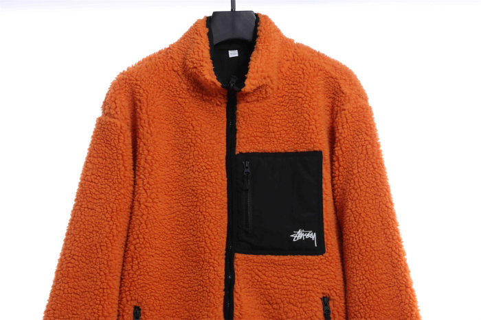 Stussy 22FW Black 8 Lamb Wool Reversible Jacket