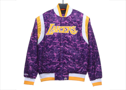 BAPE joint Zijin Lakers embroidered camouflage baseball jacket