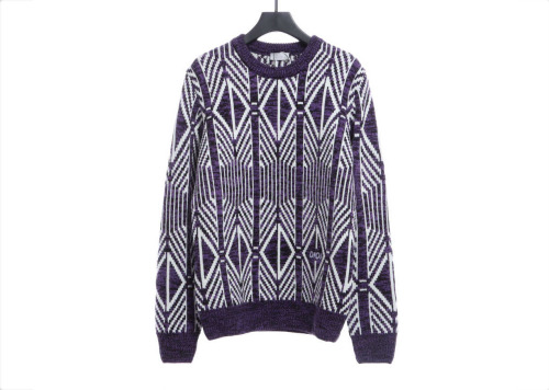 D10r 22 autumn and winter new diamond pattern jacquard pullover knitted sweater