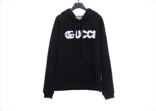 Gucc1 Co-branded Bal3nc1aga Silicone Letter Hoodie