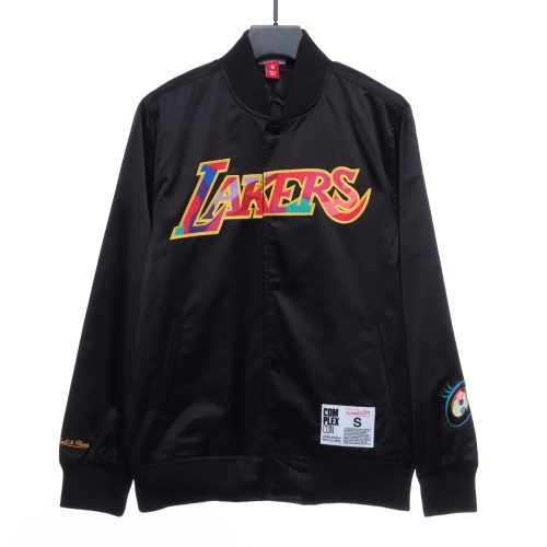 Takashi Murakami ComplexCon X LA Lakers M&N Satin Jacket Black