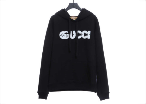 Gucc1 Co-branded B-l3nc1aga Silicone Letter Hoodie