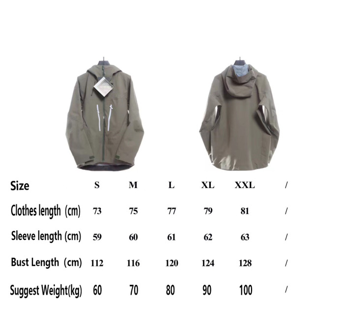 Arc'teryx sixth generation gold embroidery hard shell jacket
