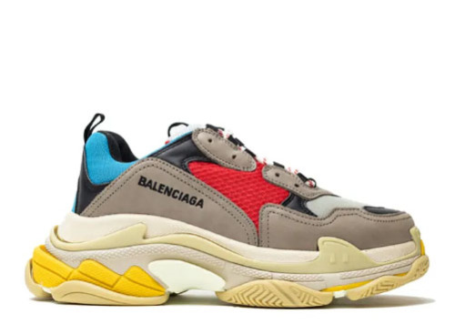 BALENCIAG* TRIPLE S TRAINER YELLOW BLUE RED