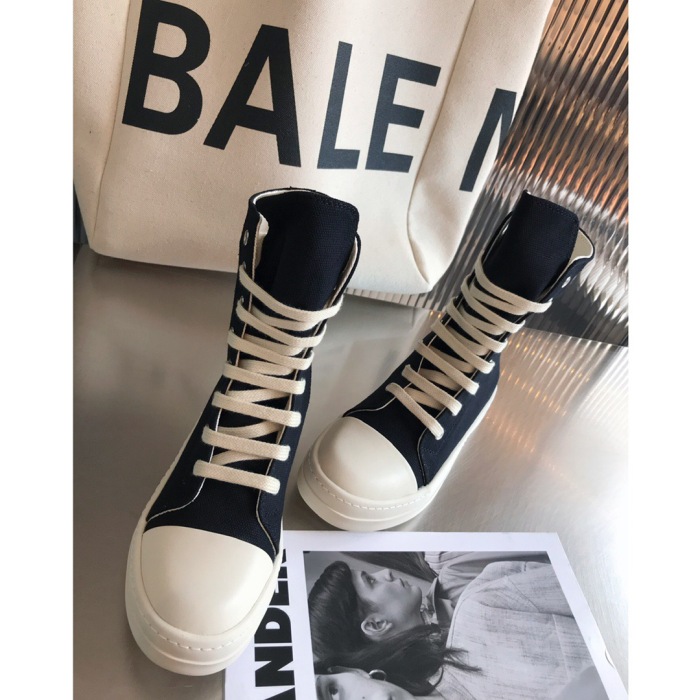 R!ck Owens DRKSHDW Scarpe Denim Sneaks Black Milk Overdyed Denim