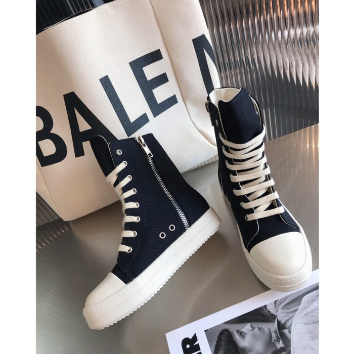 R!ck Owens DRKSHDW Scarpe Denim Sneaks Black Milk Overdyed Denim