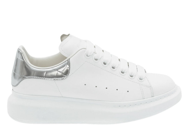 Alexande* McQuee* Oversized Sneaker 'Silver Crocodile'