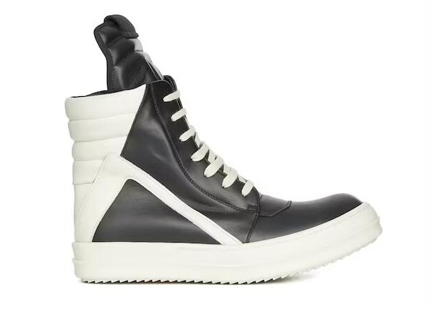 R!ck Owens Strobe Geobasket Thin Shoelaces High Black Milk