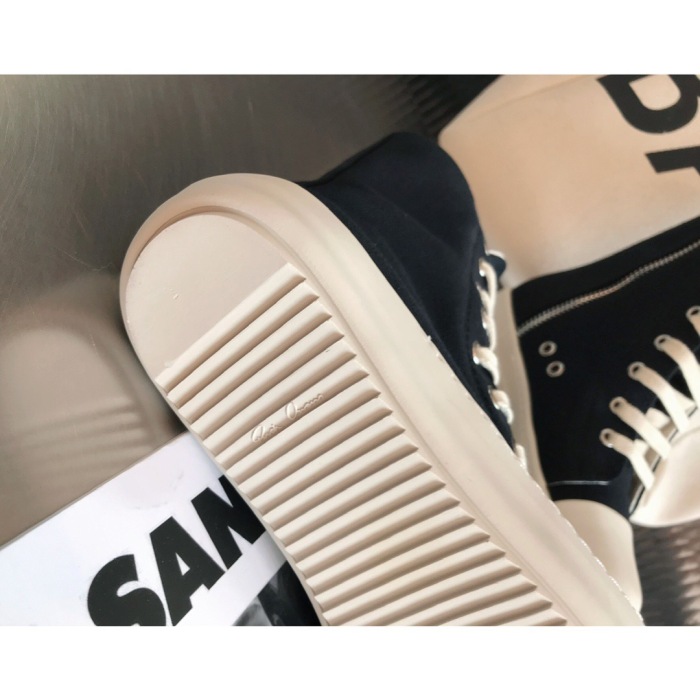 R!ck Owens DRKSHDW Scarpe Denim Sneaks Black Milk Overdyed Denim