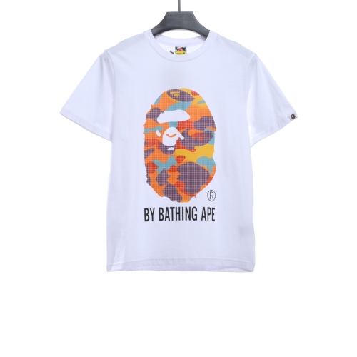 BAPE grid camouflage ape-man with short head and white sleeves