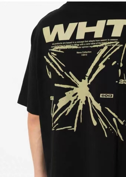 OW Sketch Splashed Ink Arrow Letter Short Sleeves