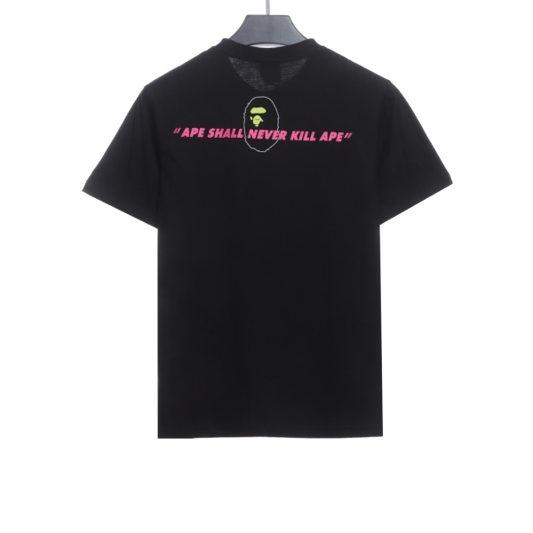 BAPE camouflage ape head pattern hit color letter printing short sleeves