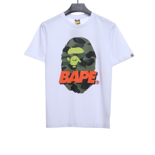 BAPE camouflage ape head pattern hit color letter printing short sleeves
