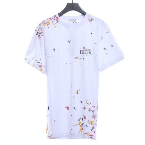 D10r 21fw embroidered splash ink short-sleeved T-shirt