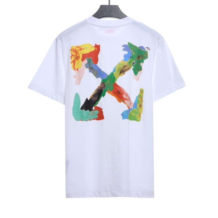 OW Environmental Protection Ink hand-painted graffiti short sleeves