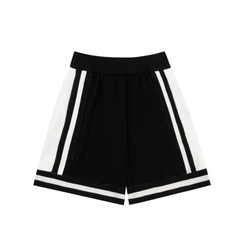 Letter A black and white striped knitted shorts