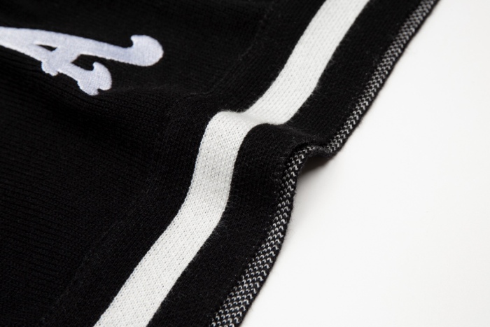 Letter A black and white striped knitted shorts