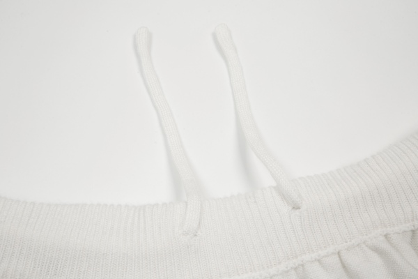Letter A black and white striped knitted shorts