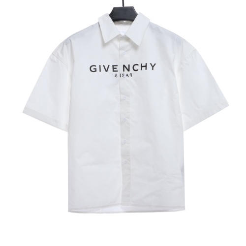 Give*chy mirror flip letter printed short shirt