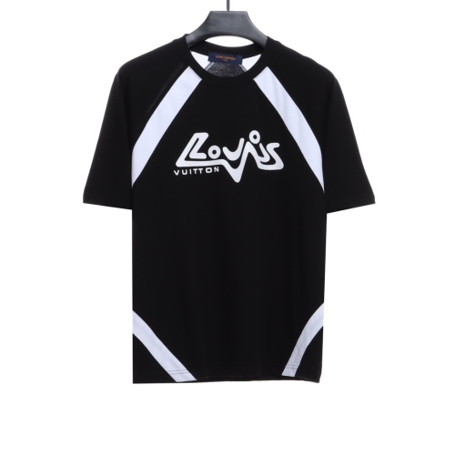 L*V black and white stitching letters short sleeves