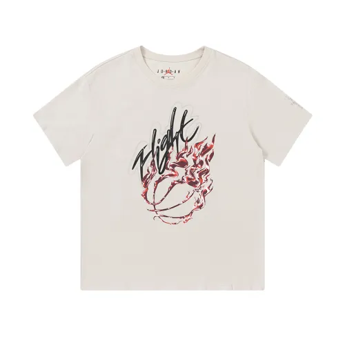 Travis Scott Flame printing water drill round collar and short sleeves