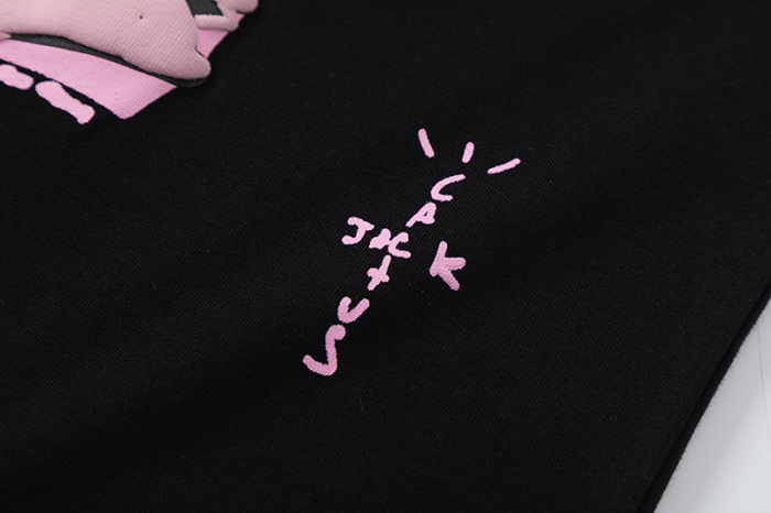 Travis Scott Lightning Fujiwara letter printing pattern short sleeves