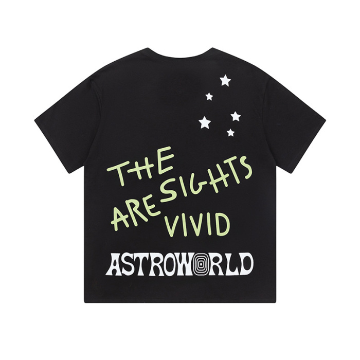 Travis Scott Concert retro art letter printing short sleeves