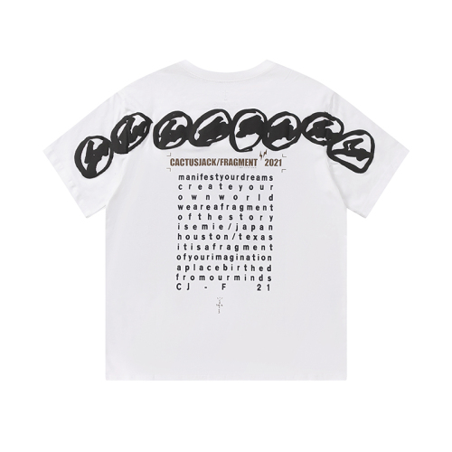 Travis Scott Joint badge style Logo letter foam printing round collar and short sleeves