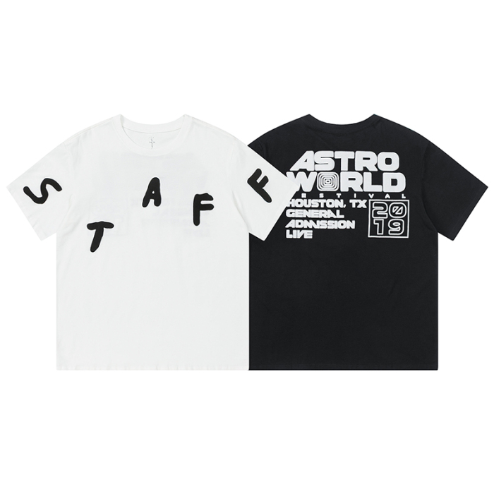 Travis Scott Cactus Jack Fesrival Staff Tee rap tour short sleeves