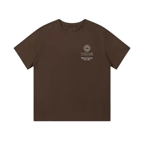 Travis Scott Solid color letter pattern printing short sleeves