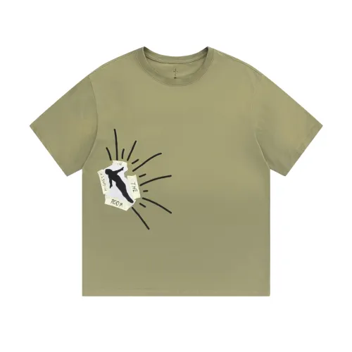 Travis Scott Retro washing to make old fixed dyeing letter printing short sleeves