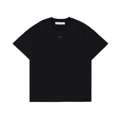 Ow overlapping printed short-sleeved black tape arrow T-shirt