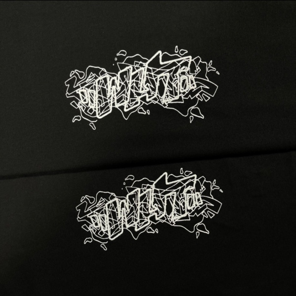 Ow23ss embroidery printing flocking letter short sleeves