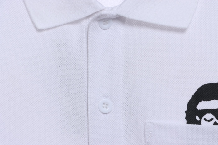 BAPE back colorful letter printing POLO short sleeves
