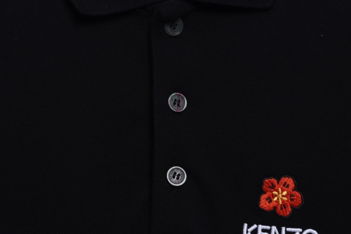 kenzo crabapple flower embroidery POLO short sleeves