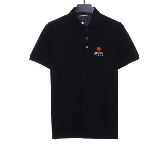 kenzo crabapple flower embroidery POLO short sleeves