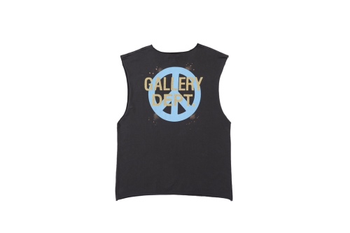 Gallery Dep Make old sleeveless shoulder color letter printed short-sleeved T-shirts